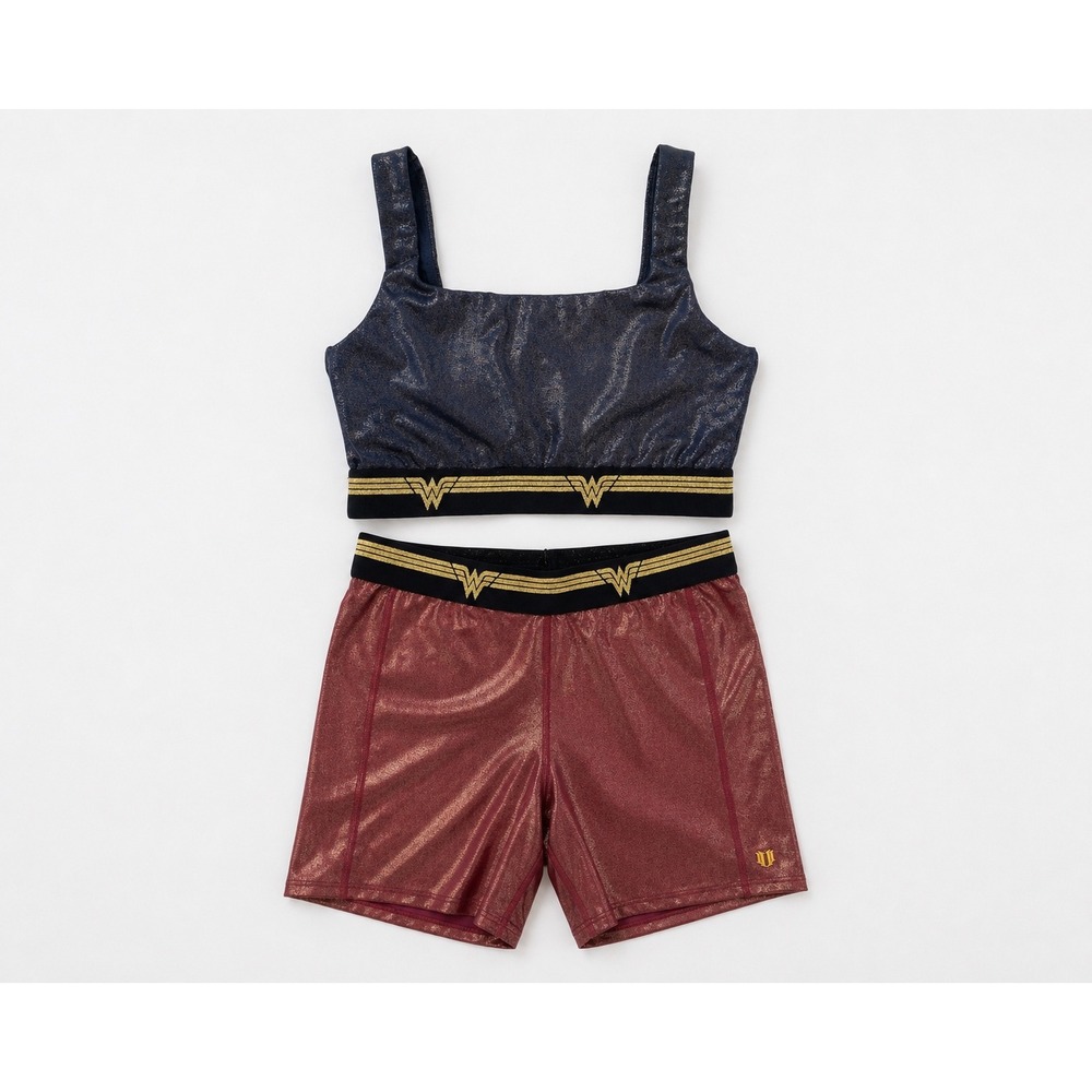 EleVen Venus Williams Wonder Woman sports bra/shorts Set Sz S/M Metallic costume